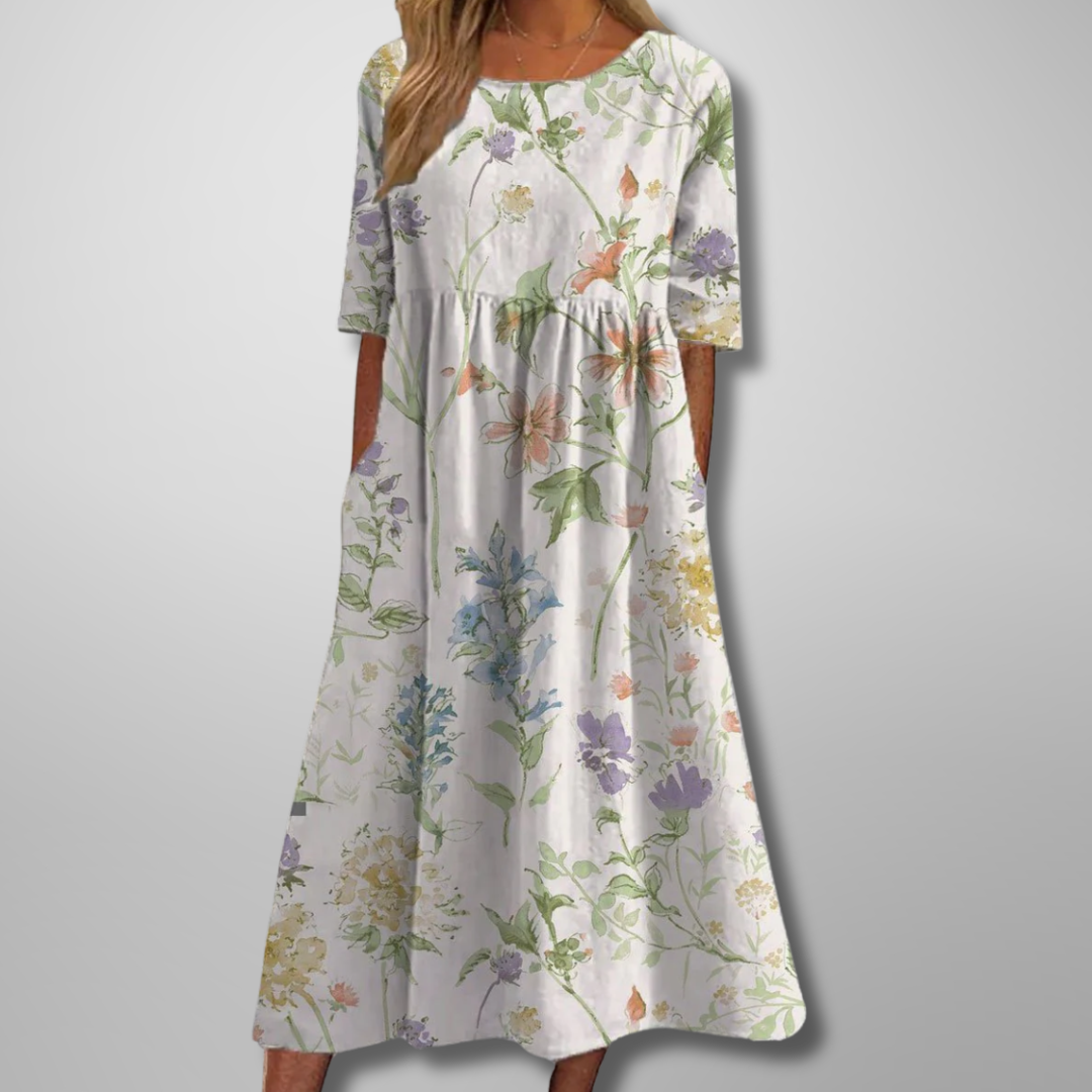 Relaxed Floral Midi Dress