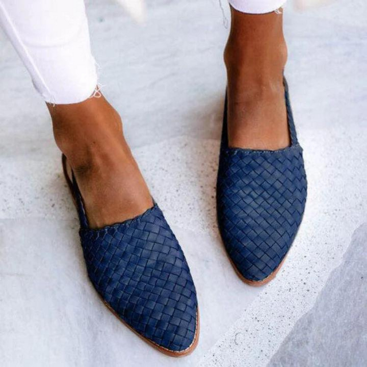 Elegant Woven Vegan Leather Ballerinas