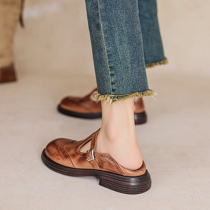 Elegant Vegan Leather Mary Jane Sandal
